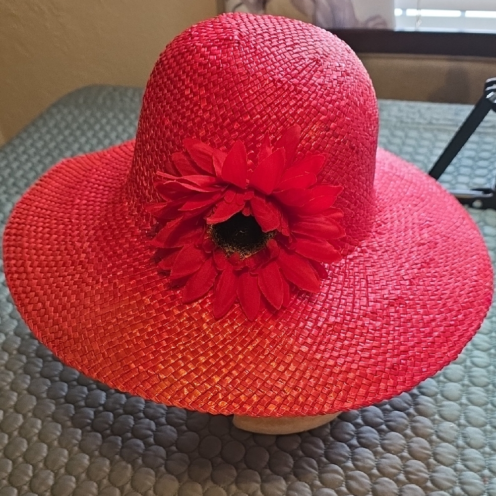 Red Floral Women's Sun Hat